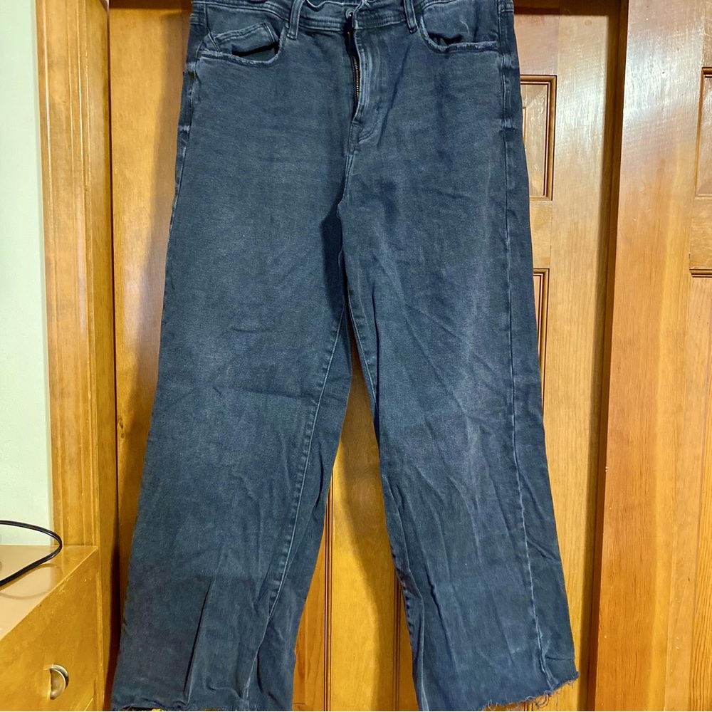 Black High Rise Wide Leg Jeans